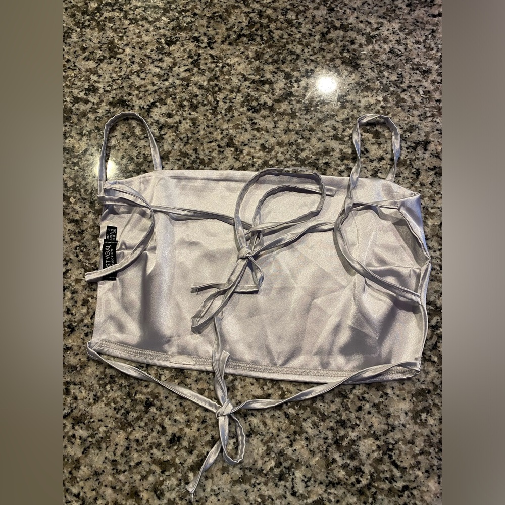 Silver crop top